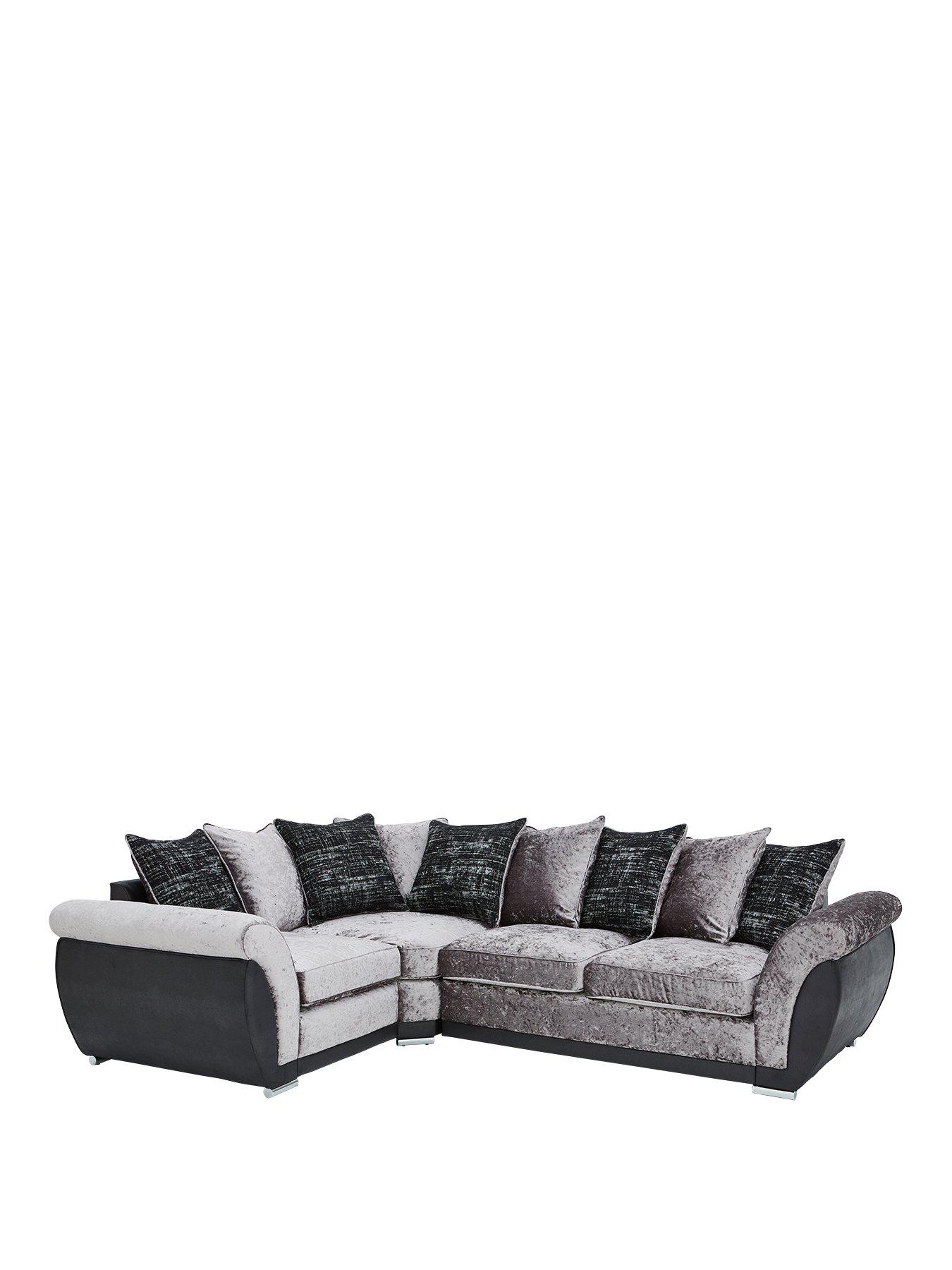 Product photograph of Alexa Fabric And Faux Leather Left Hand Scatter Back Corner Group Sofa from very.co.uk