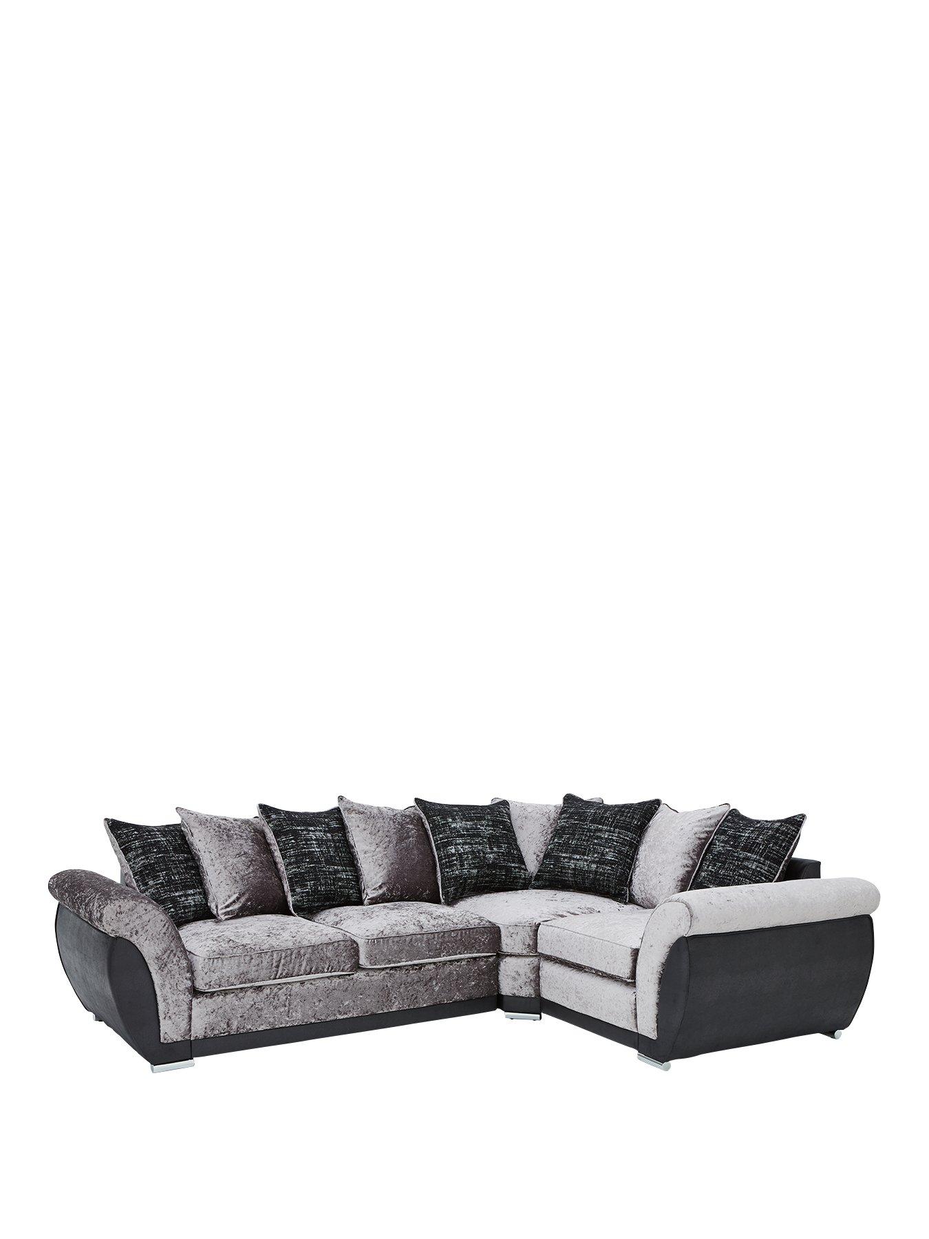 Product photograph of Very Home Alexa Fabric And Faux Leather Right Hand Scatter Back Corner Group Sofa from very.co.uk