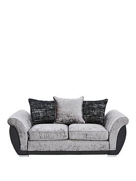 Product photograph of Very Home Alexa Fabric And Faux Leather 2 Seater Scatter Back Sofa from very.co.uk