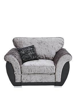 Product photograph of Alexa Fabric And Faux Leather Armchair from very.co.uk
