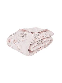 Catherine Lansfield Canterbury Glitter Bedspread Throw - Blush Pink