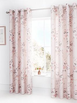 Product photograph of Catherine Lansfield Canterbury Glitter Eyelet Curtains from very.co.uk