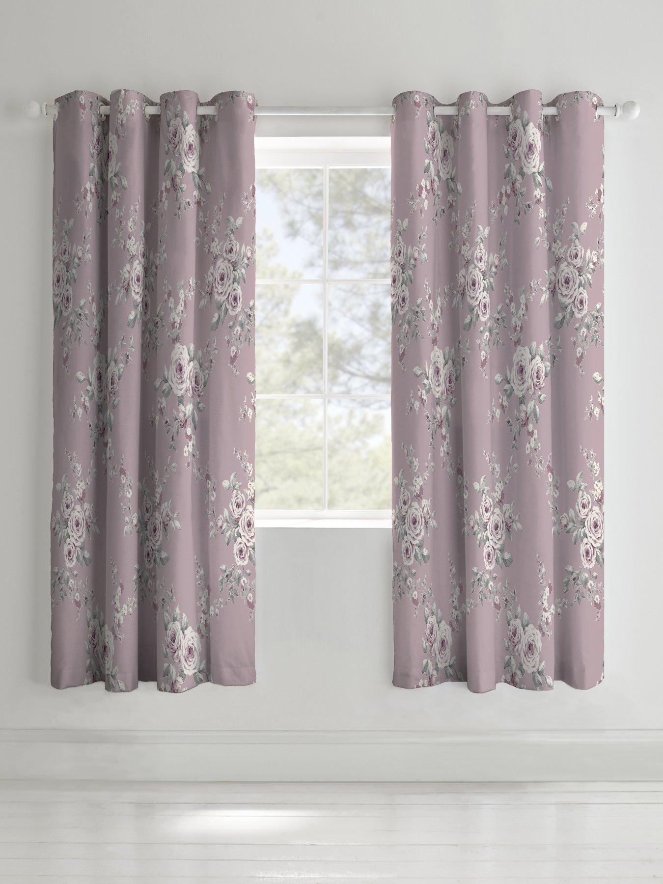 Catherine Lansfield Canterbury Glitter Eyelet Curtains W168xD183cm(W66xD72inches)