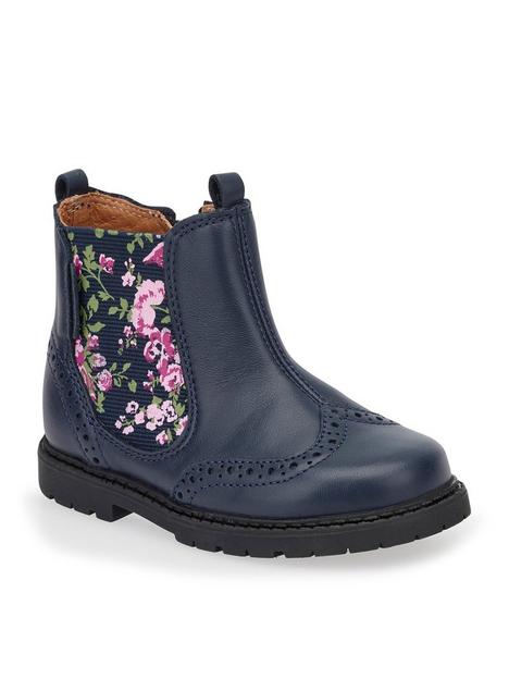 start-rite-girlsnbspchelsea-navynbspleather-floralnbsppull-on-zip-up-boots-blue