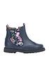  image of start-rite-girlsnbspchelsea-navynbspleather-floralnbsppull-on-zip-up-boots-blue