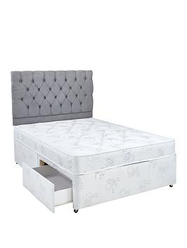 Product photograph of Airsprung New Victoria Ortho Divan Bed With Storage Options - White from very.co.uk