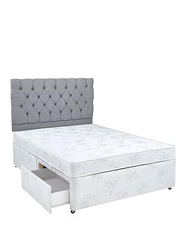 Product photograph of Airsprung New Victoria Essentials Quilt Divan With Storage Options - White Headboard Not Included from very.co.uk