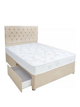Product photograph of Airsprung New Victoria Ortho Divan Bed With Storage Options - Natural Grey from very.co.uk