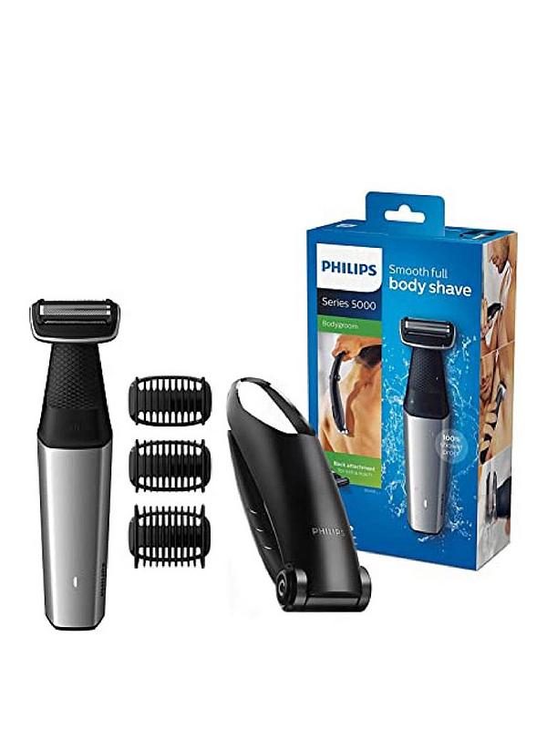 Image 1 of 5 of Philips Series 5000 Cordless and Showerproof Body Groomer with Back Attachment and Skin Comfort System, BG5020/13