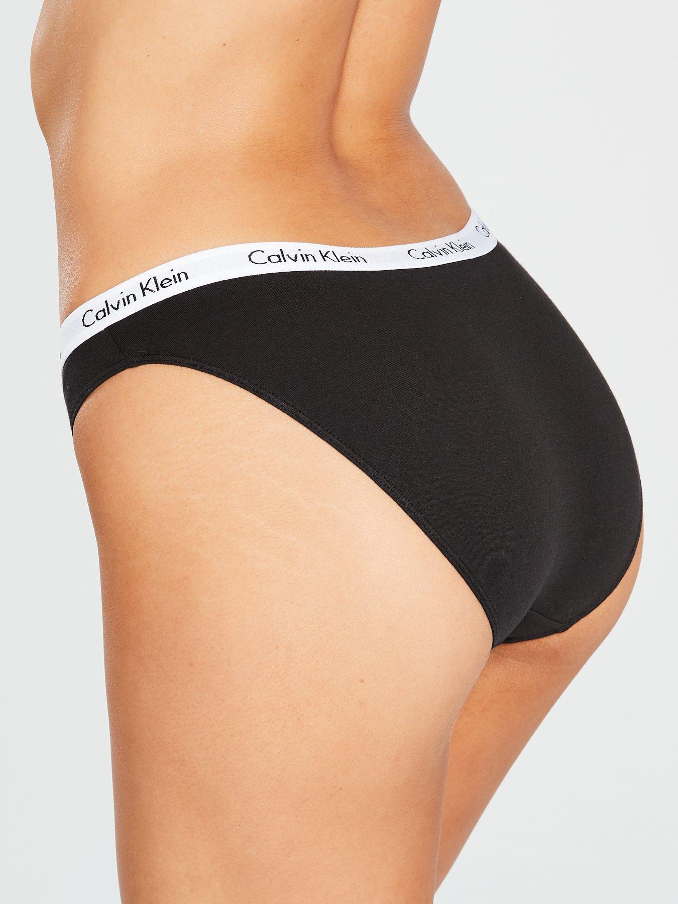 Calvin Klein Women's 3-Pack Bikini Underwear with Logo Elastic Waistband