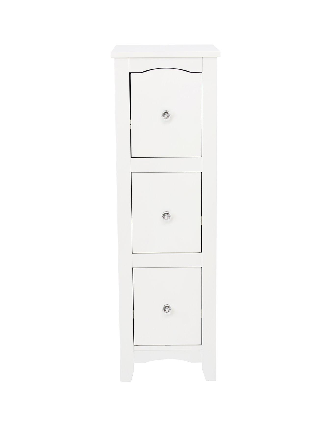 Lloyd Pascal Bude 3 Drawer Bathroom Cabinet Includes Chrome And