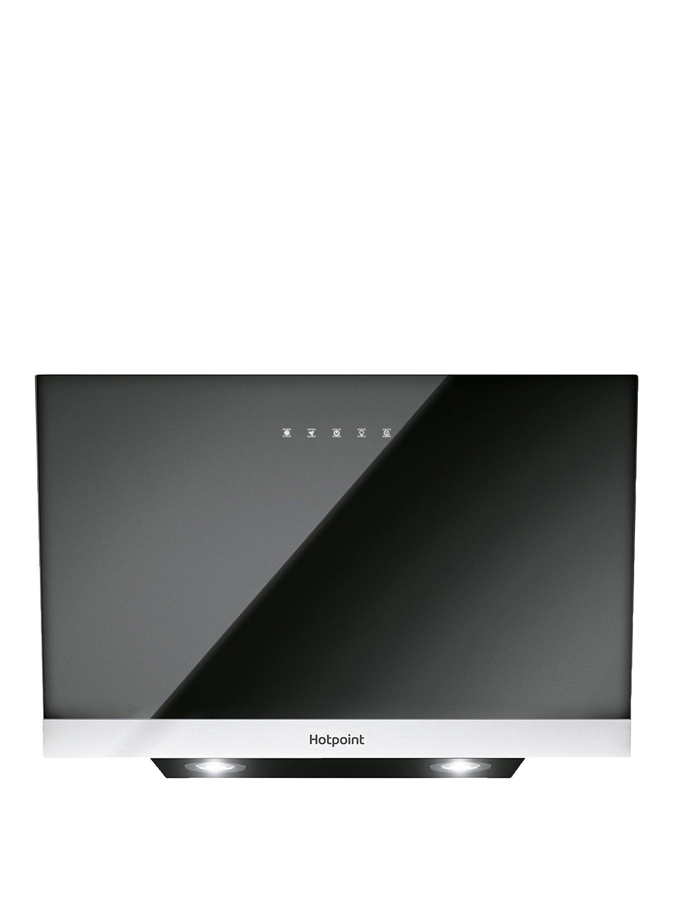 Hotpoint Phvp8.7Fltk 80Cm Cooker Hood - Black/Stainless Steel