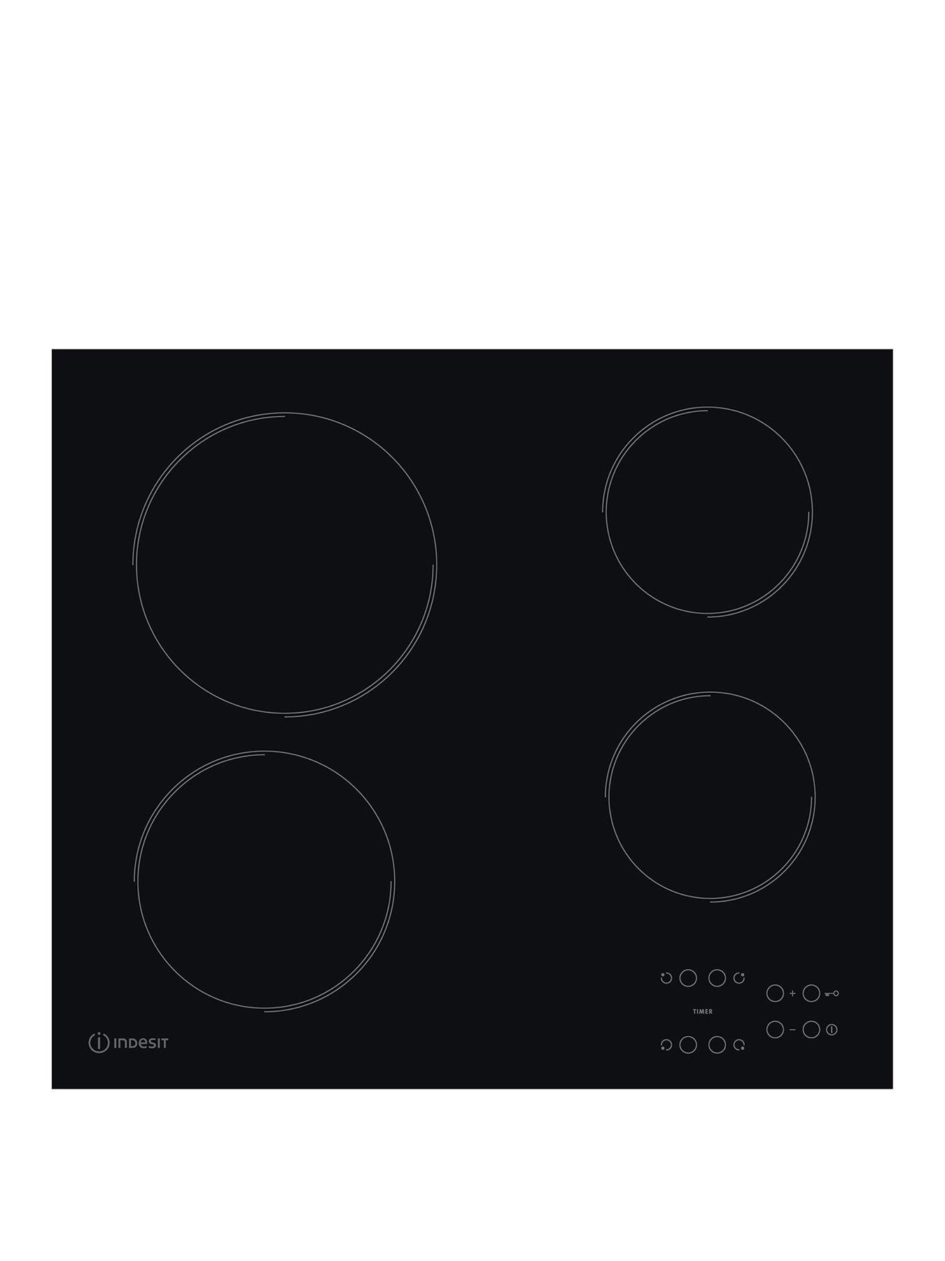 Product photograph of Indesit Ri161c 60cm Built-in Ceramic Hob - Black - Hob Only from very.co.uk