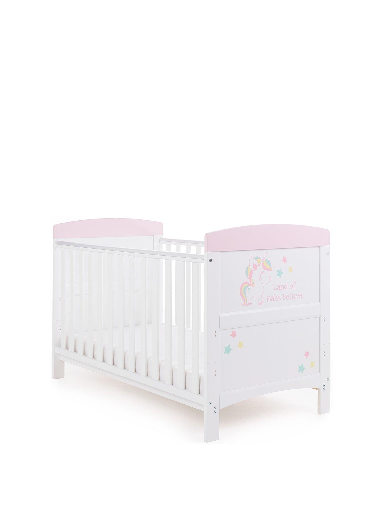 Product photograph of Obaby Grace Inspire Cot Bed - Unicorn from very.co.uk