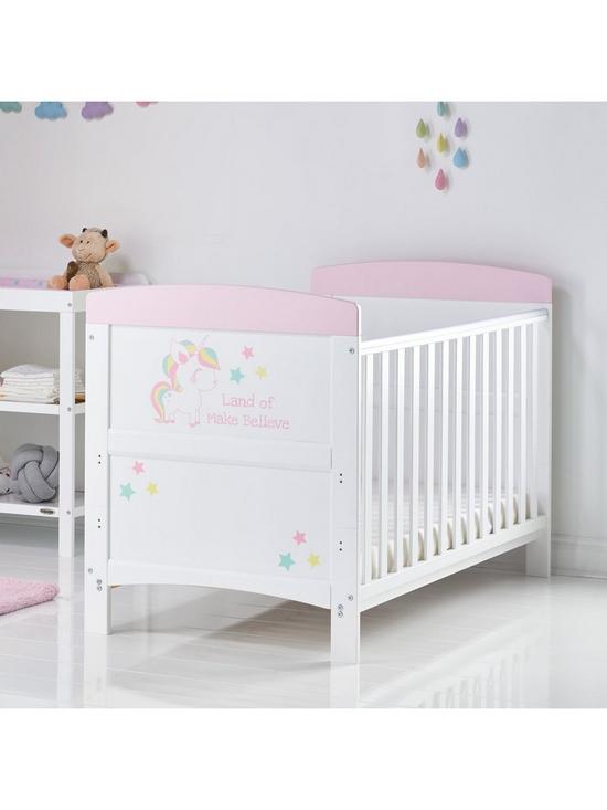 stillFront image of obaby-grace-inspire-cot-bed-unicorn