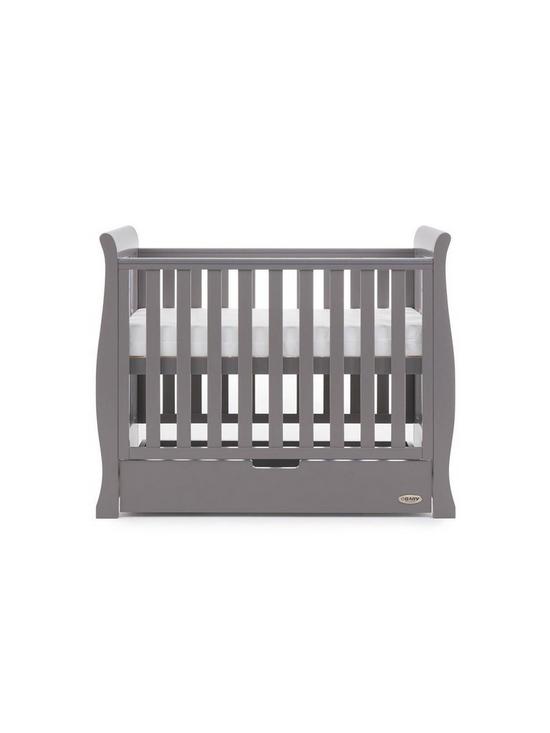 front image of obaby-stamford-space-saver-sleigh-cot