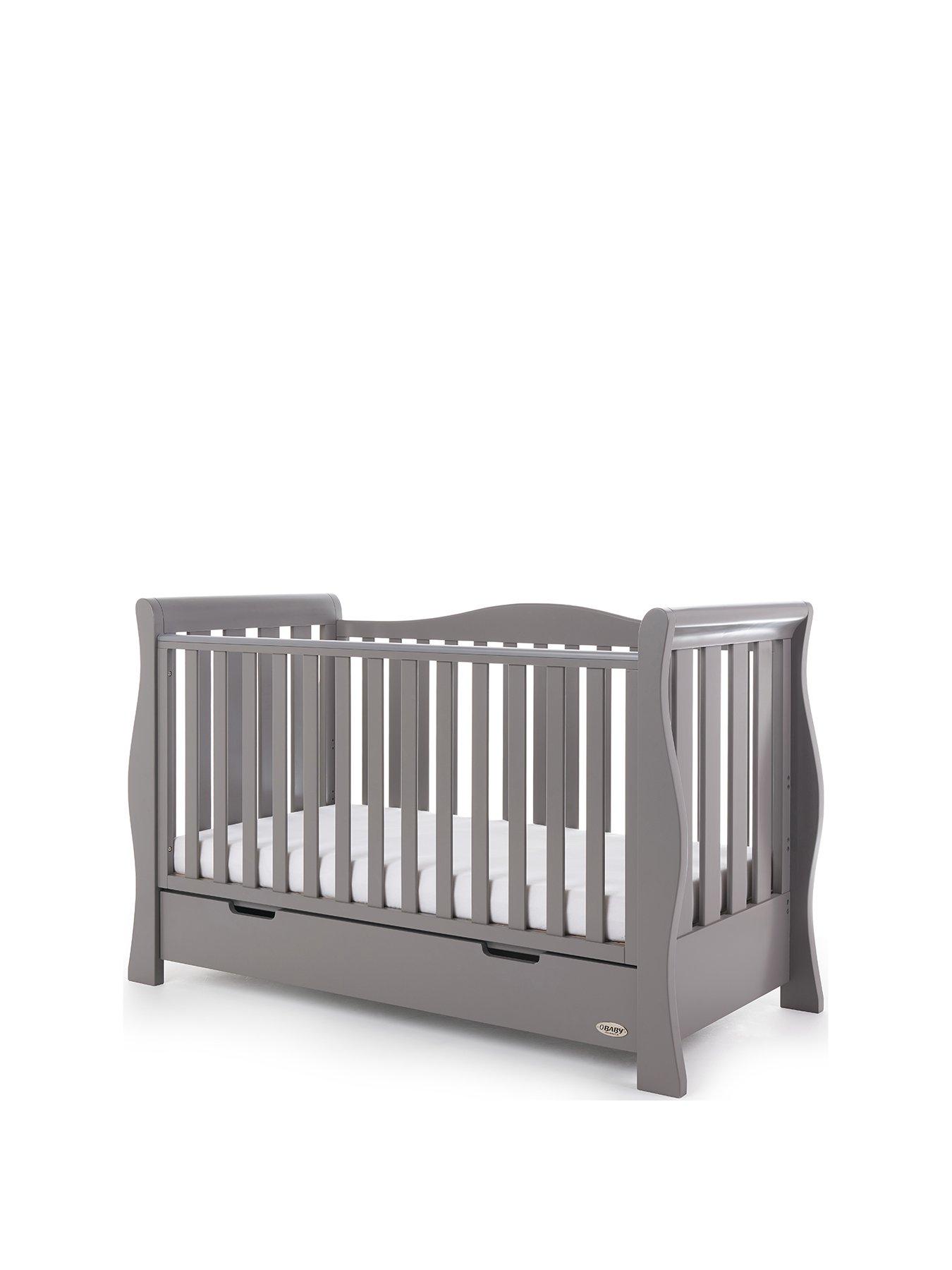 Obaby Stamford Mini Cot Bed - Warm Grey | Baby Snooze