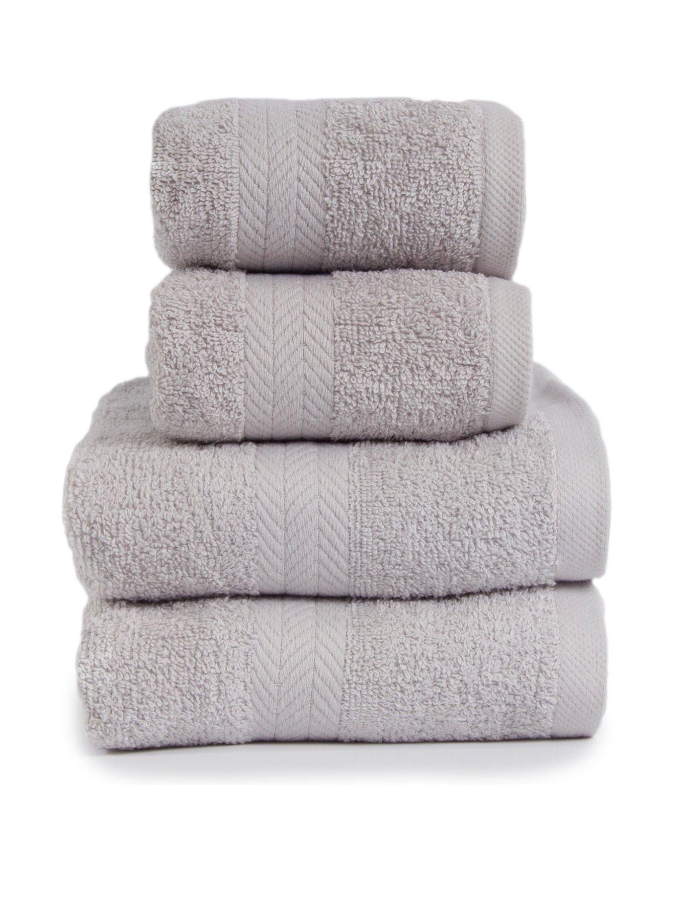 Everyday 4-Piece 100% Cotton 450 gsm Quick Dry Towel Bale - Light Grey ...