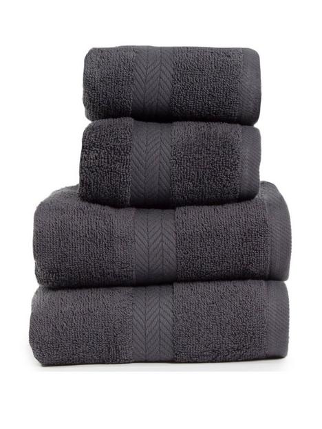 essentials-collection-4-piece-100-cotton-450-gsm-quick-dry-towel-bale-dark-grey