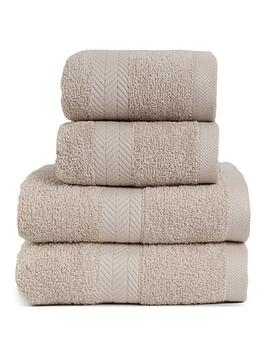 Product photograph of Everyday 4-piece 100 Cotton 450 Gsm Quick Dry Towel Bale Ndash Pebble from very.co.uk