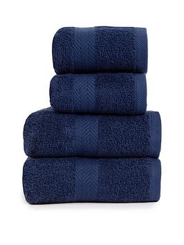 Product photograph of Everyday 4-piece 100 Cotton 450 Gsm Quick Dry Towel Bale Ndash Navy from very.co.uk