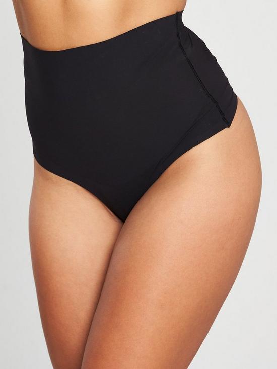 stillFront image of pour-moi-waisted-shaping-thong-black