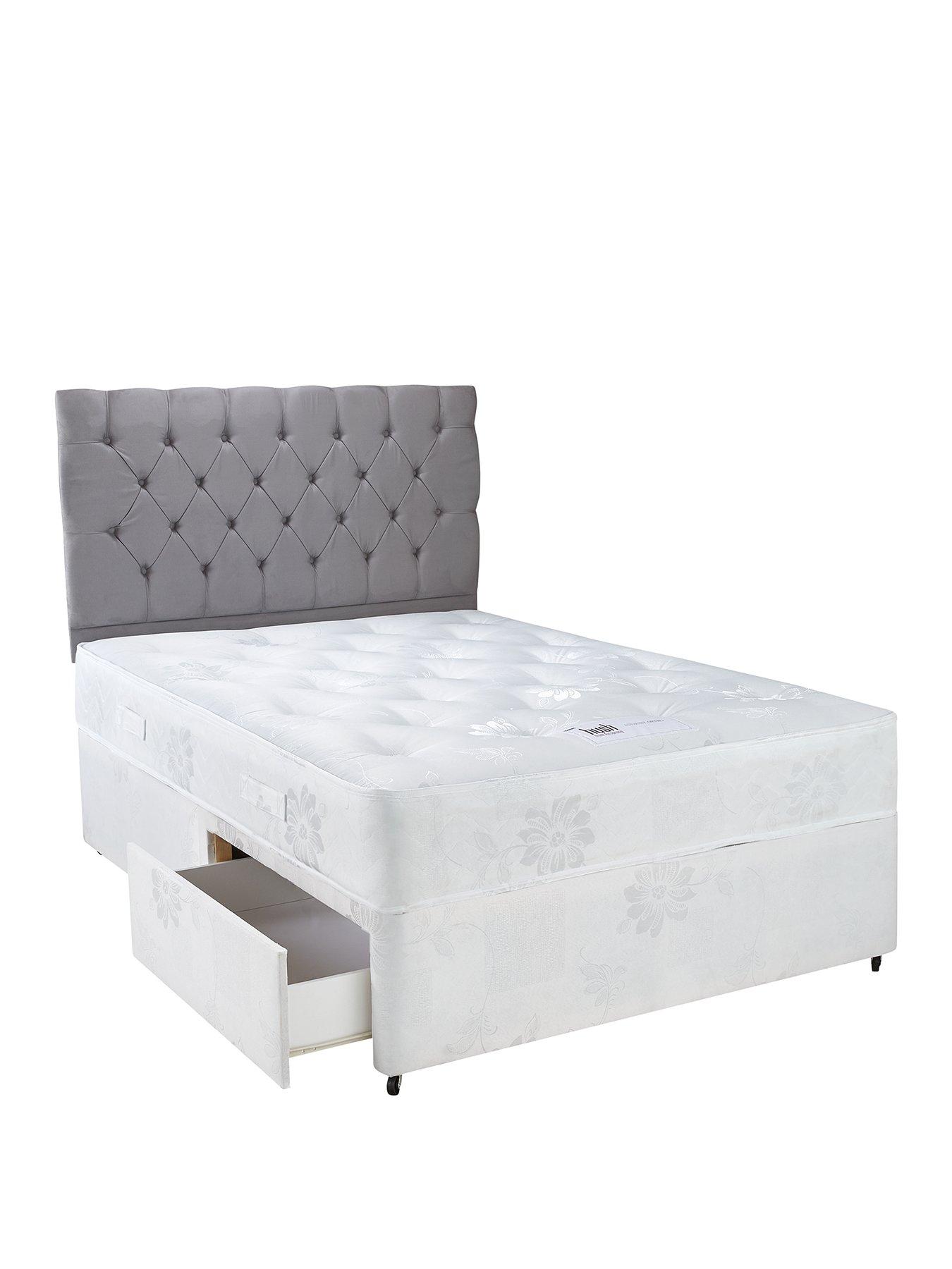 Product photograph of Airsprung New Astbury Ortho Divan With Storage Options - White from very.co.uk