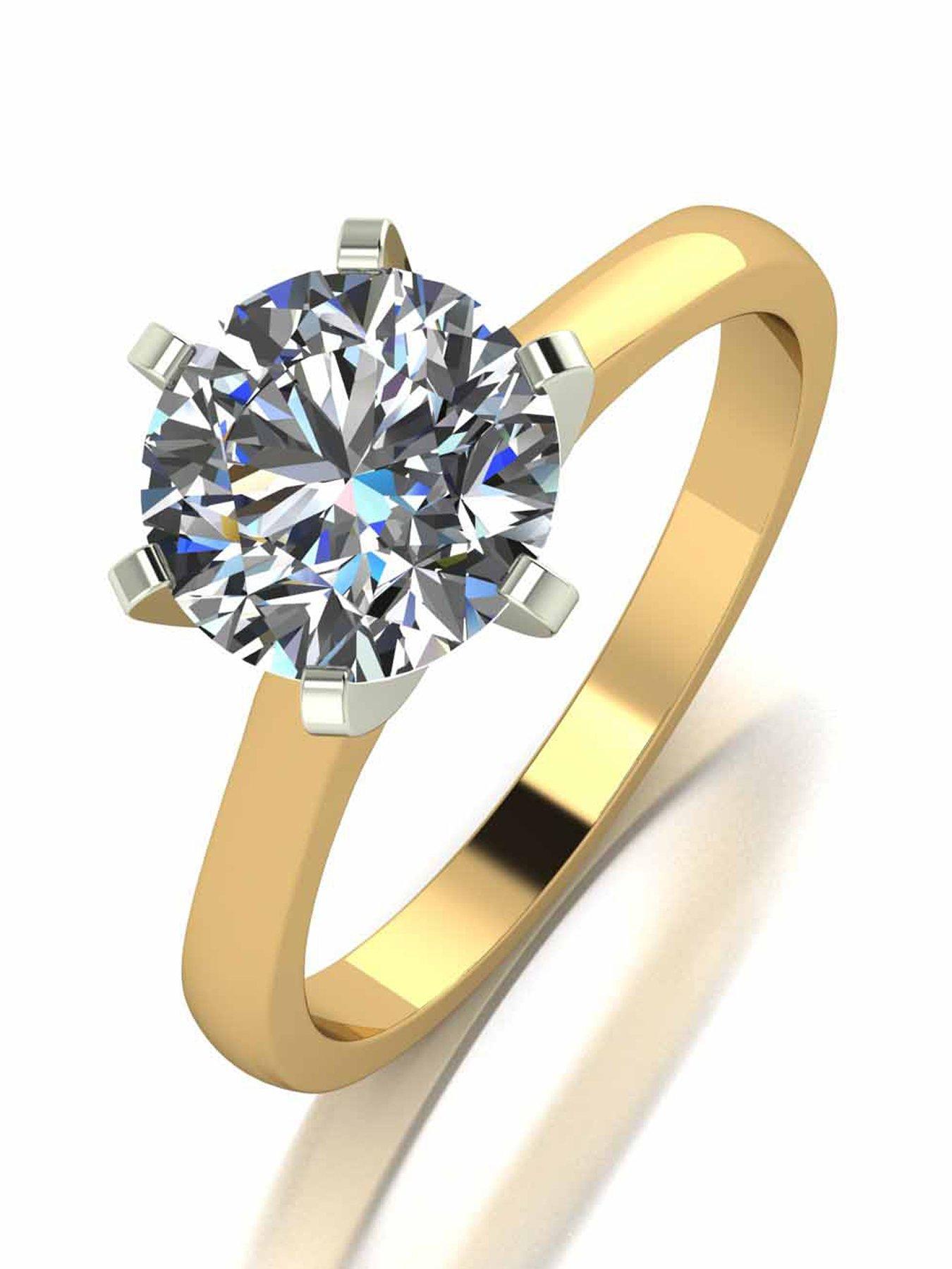 Moissanite 18 Carat White Gold 2 Carat Moissanite Ring