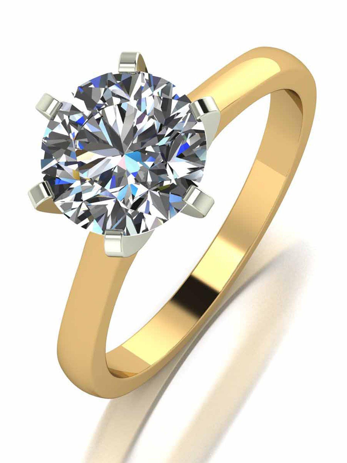 Moissanite 18 Carat White Gold 2 Carat Moissanite Ring