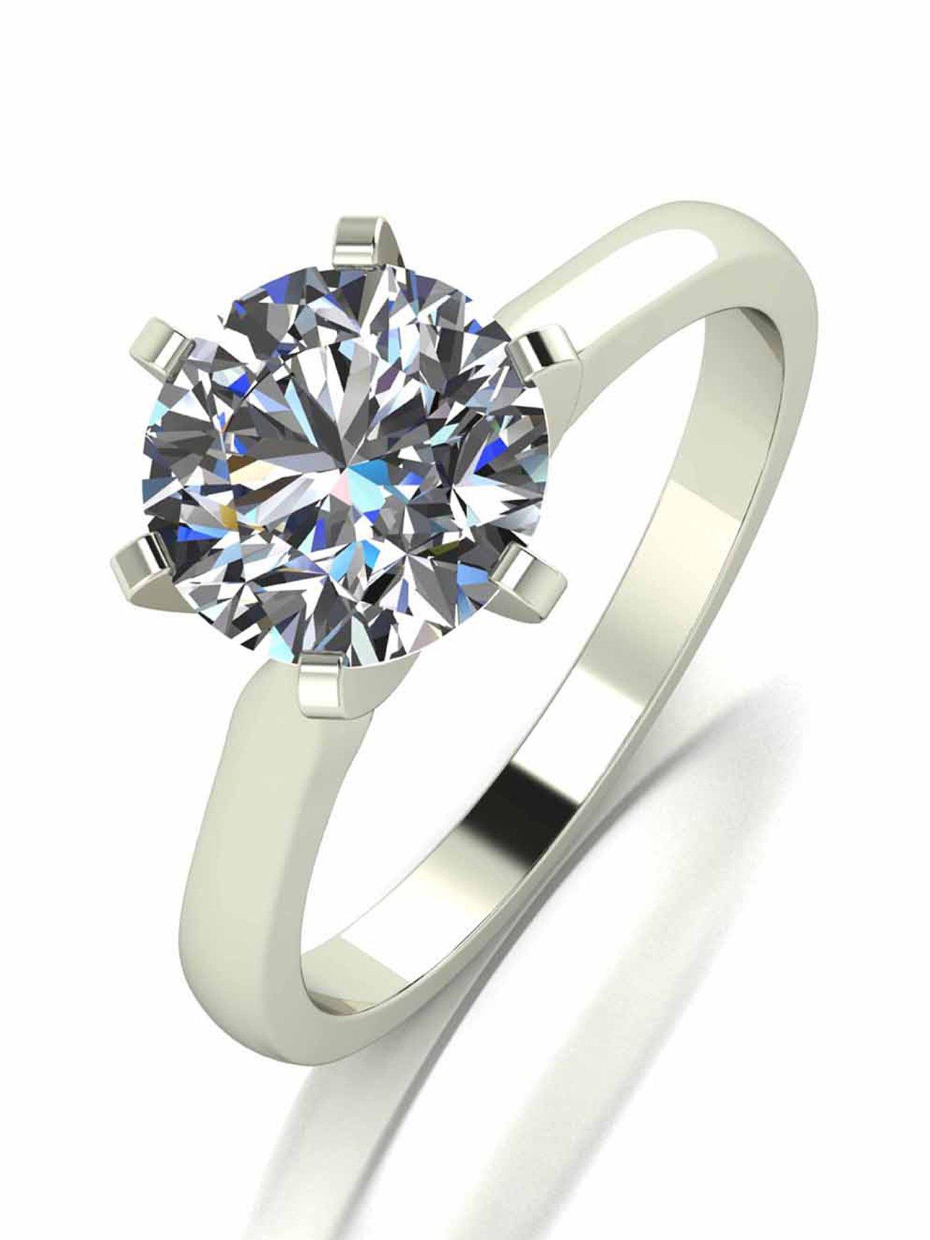 Moissanite 18 Carat White Gold 2 Carat Moissanite Ring