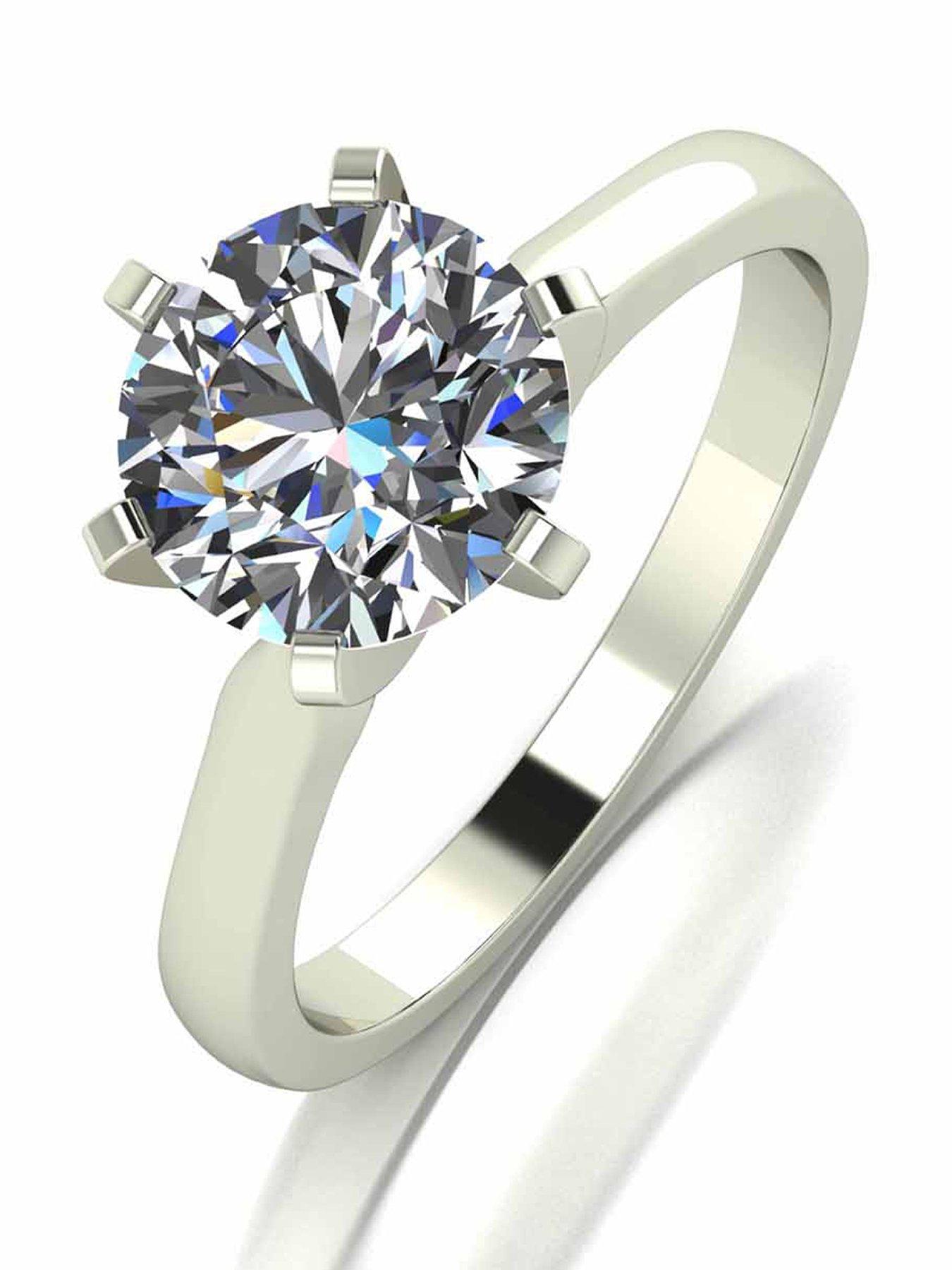 Moissanite 18 Carat White Gold 2 Carat Moissanite Ring
