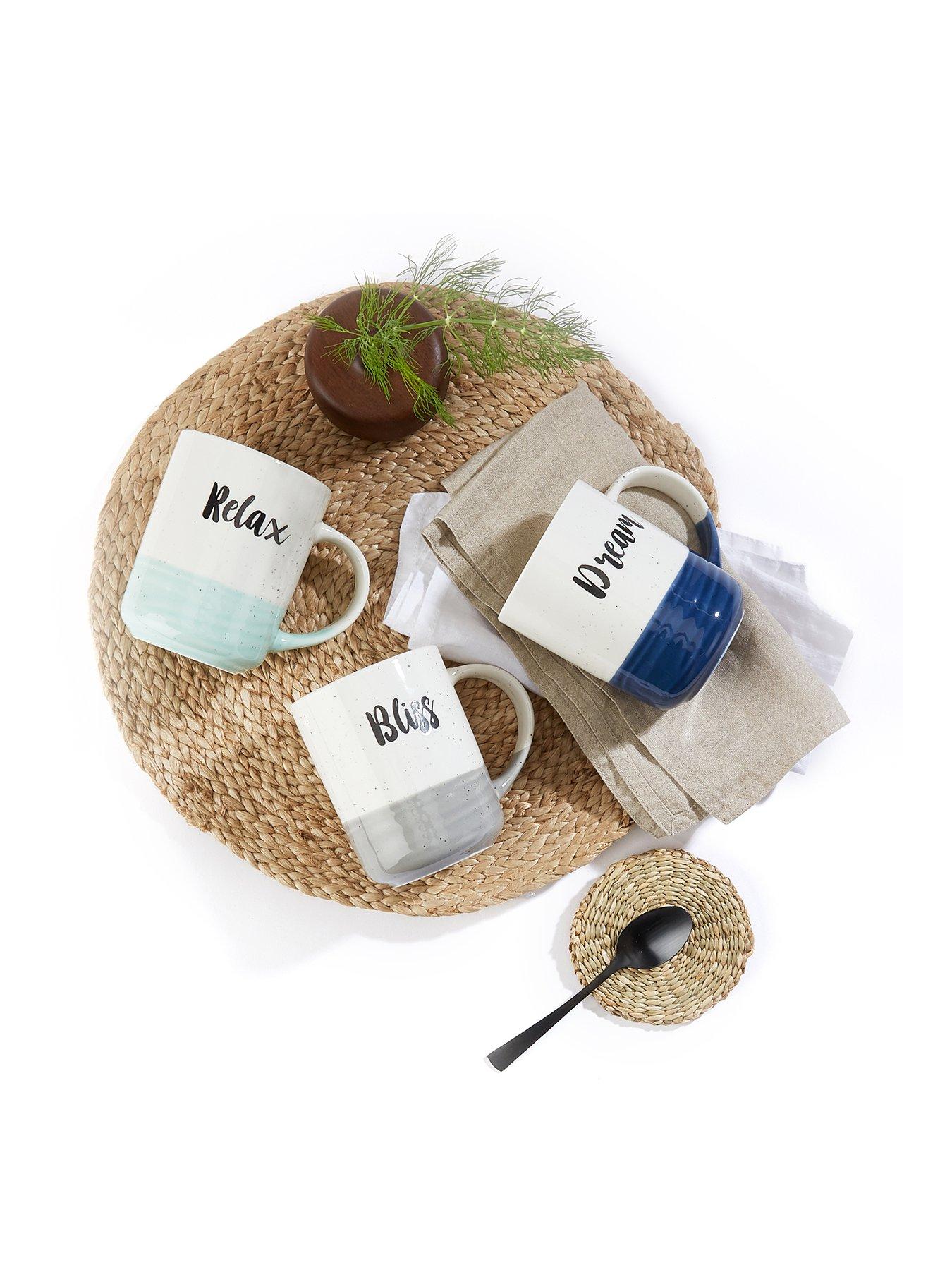 Product photograph of Waterside Dipped Glaze Slogan Mugs Ndash Set Of 6 from very.co.uk