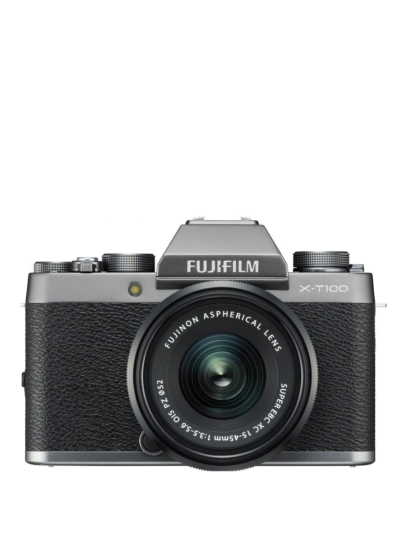 Fujifilm X-T100 24.2Mp, Mirrorless, 3 Inch Tilt Lcd, 4K Camera (Silver) With Xc 15-45Mm Black Lens Kit