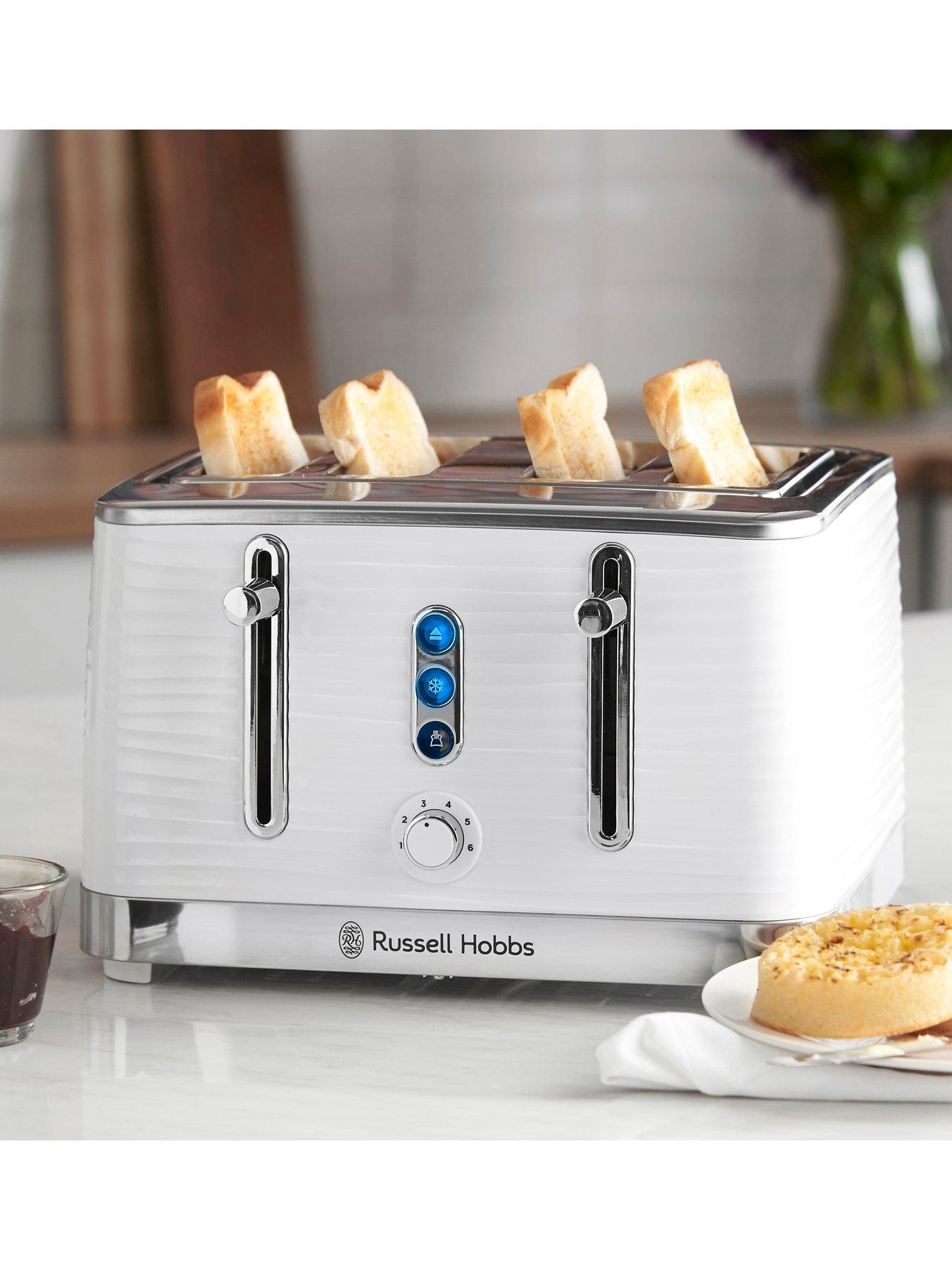 Image 3 of 8 of Russell Hobbs Inspire 4 Slice White Textured Plastic Toaster - 24380