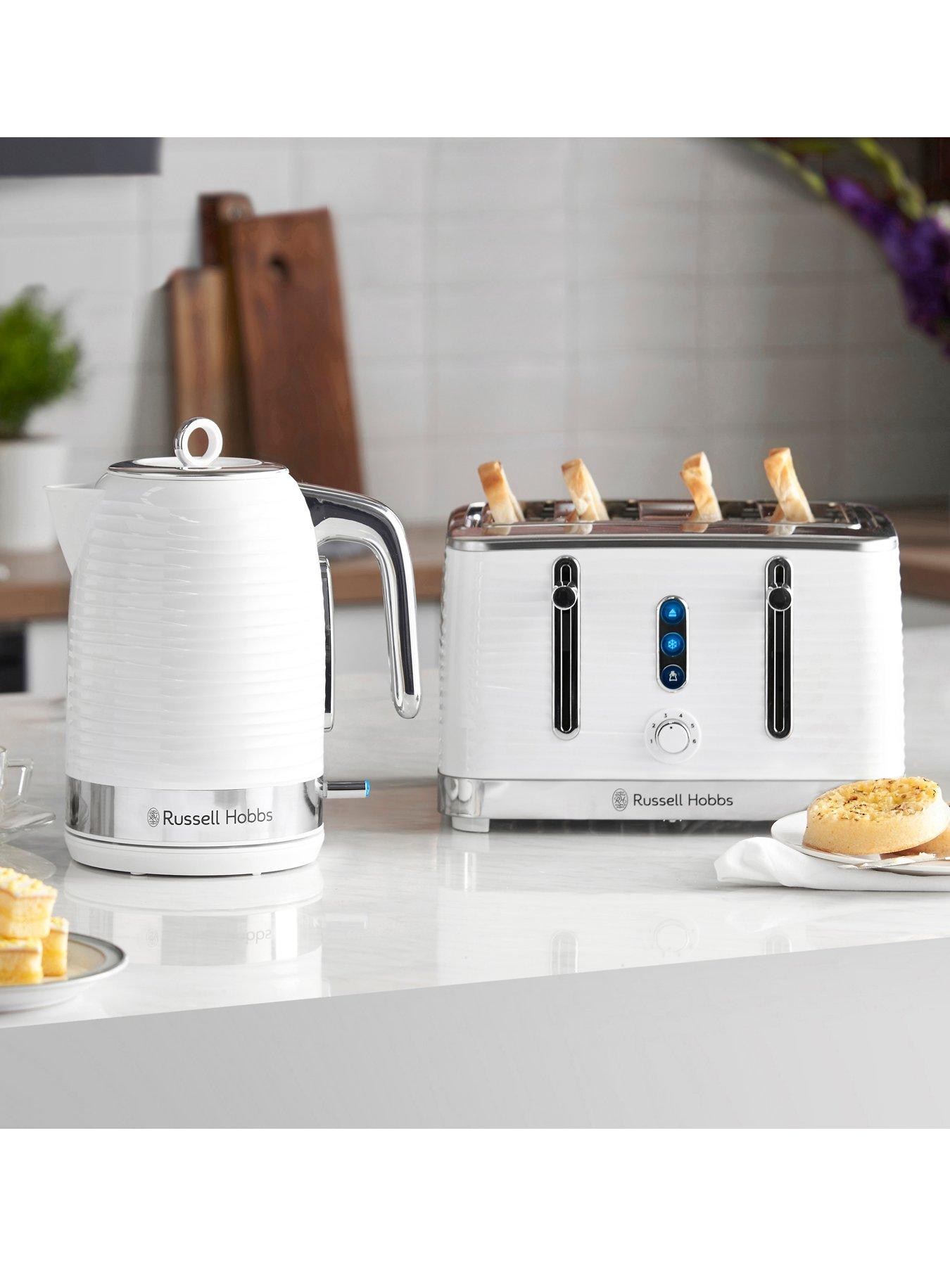 Image 4 of 8 of Russell Hobbs Inspire 4 Slice White Textured Plastic Toaster - 24380