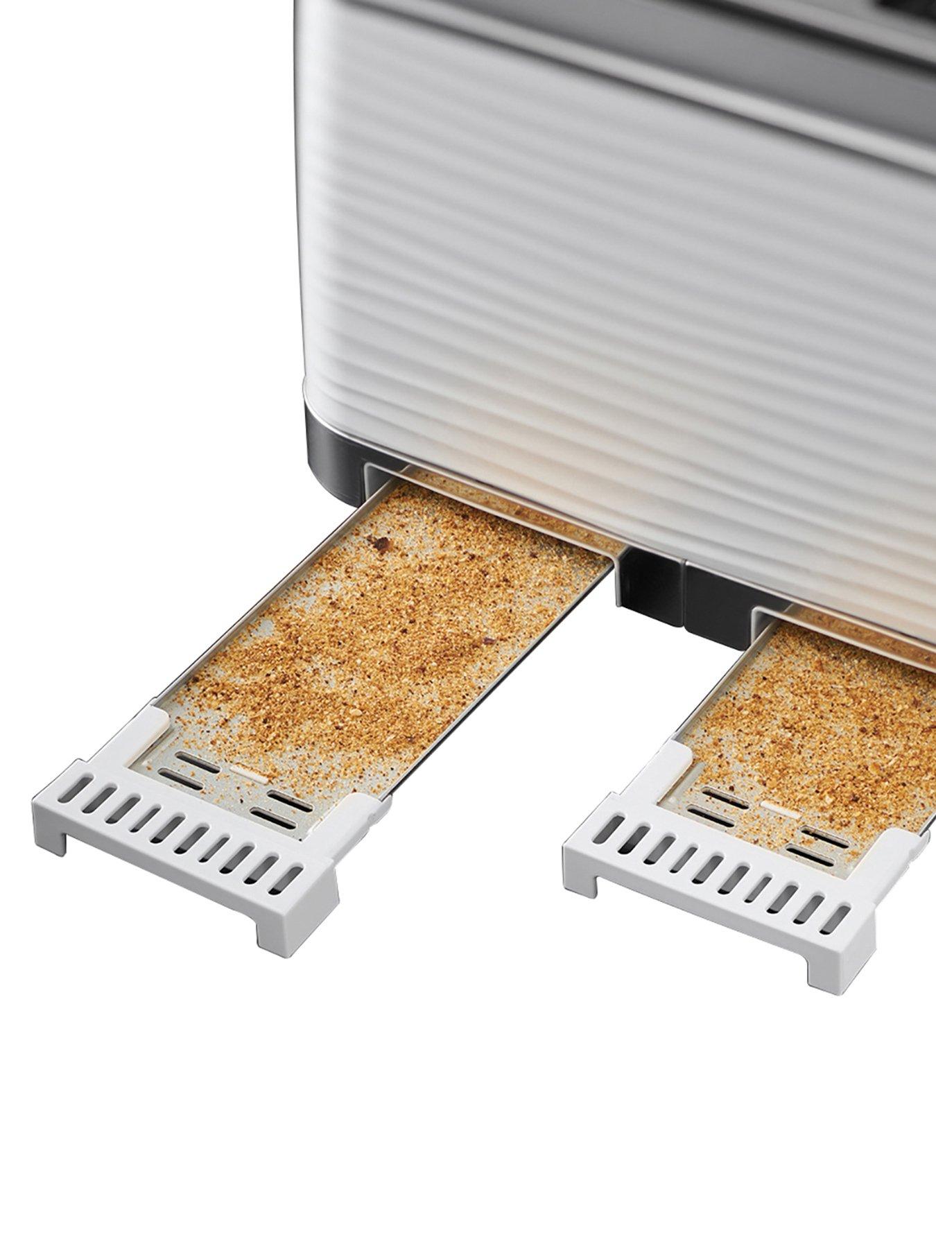 Image 5 of 8 of Russell Hobbs Inspire 4 Slice White Textured Plastic Toaster - 24380