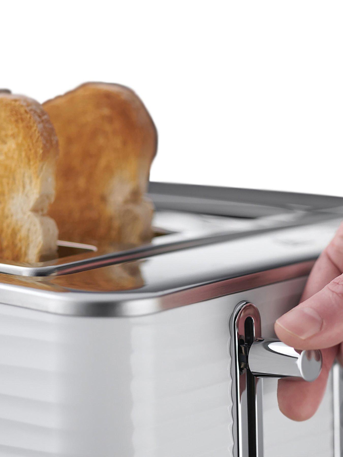 Image 6 of 8 of Russell Hobbs Inspire 4 Slice White Textured Plastic Toaster - 24380