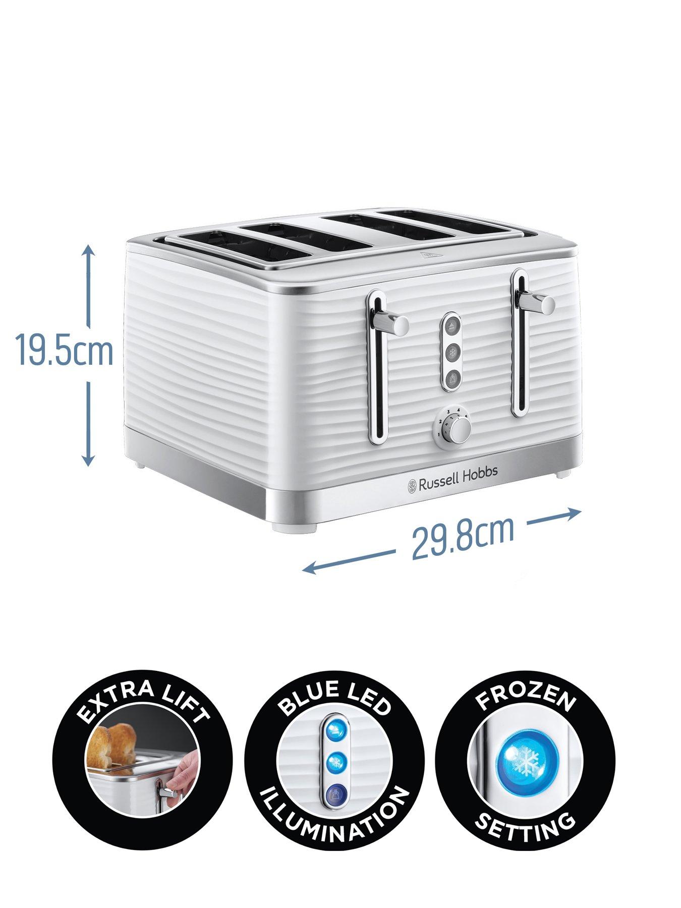 Image 7 of 8 of Russell Hobbs Inspire 4 Slice White Textured Plastic Toaster - 24380