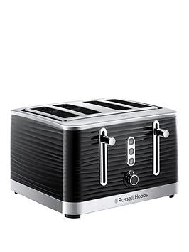 Russell Hobbs Inspire 4 Slice Black Textured Plastic Toaster - 24381
