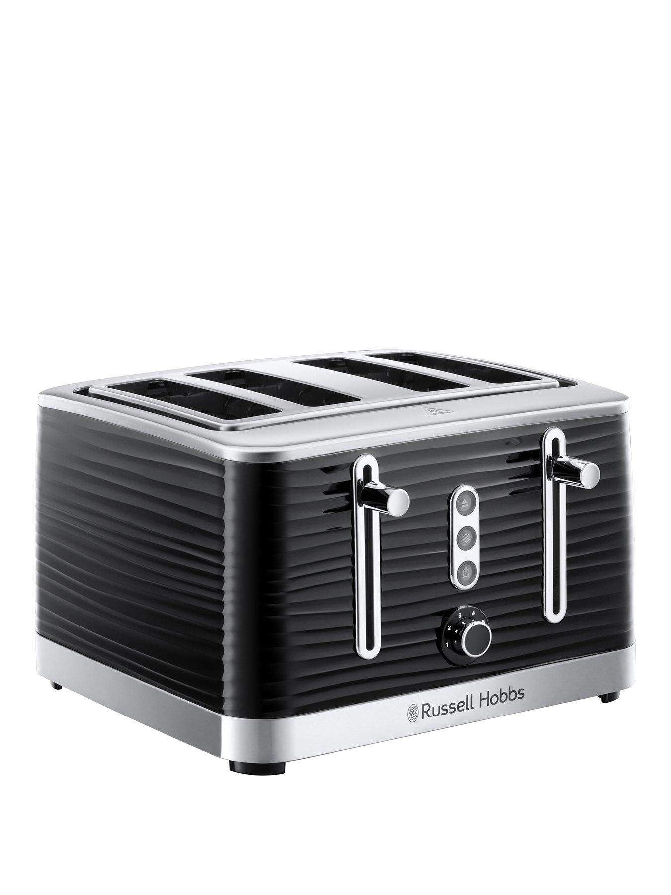 Russell Hobbs Inspire 4 Slice Black Textured Plastic Toaster 24381