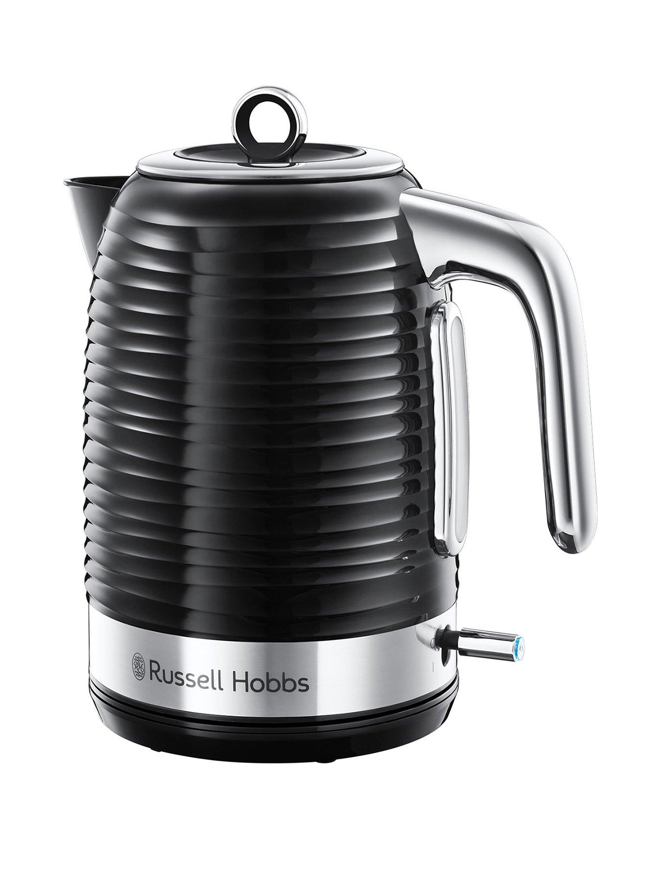Product photograph of Russell Hobbs Inspire Textured Black Plastic Kettle - 24261 from very.co.uk
