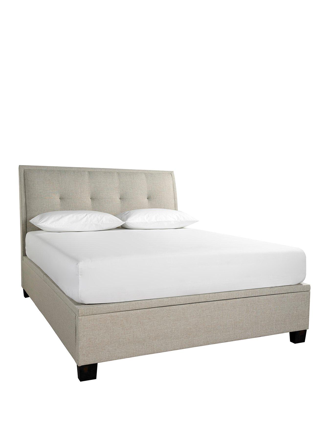 Product photograph of Very Home Livingstone Fabric Ottoman Storage Bed Frame With Mattress Options Buy And Save - Slate Oatmeal - Bed Frame Only from very.co.uk