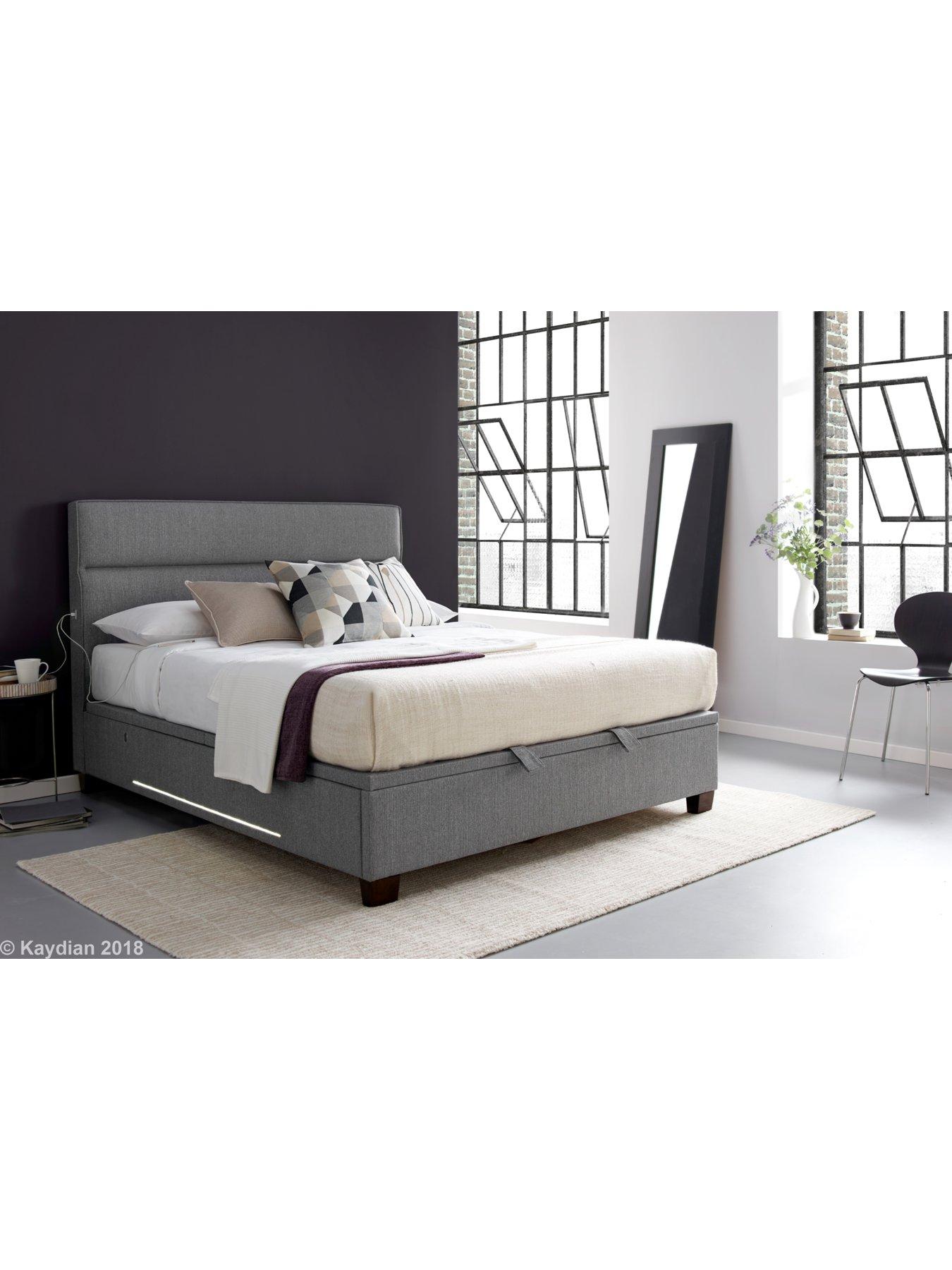Tokyo Ottoman King Size Storage Bed with USB Charging, Lights and