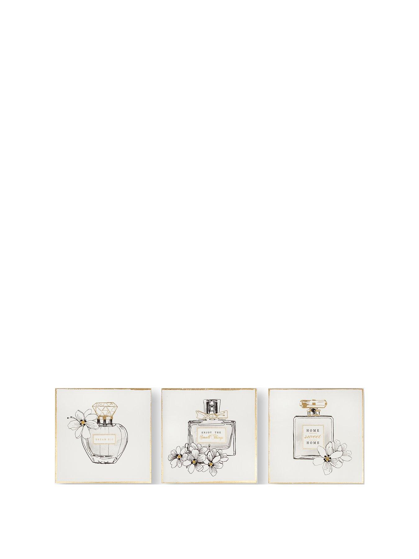 undefined Pretty Perfume Bottles Set of 3 Canvas Prints