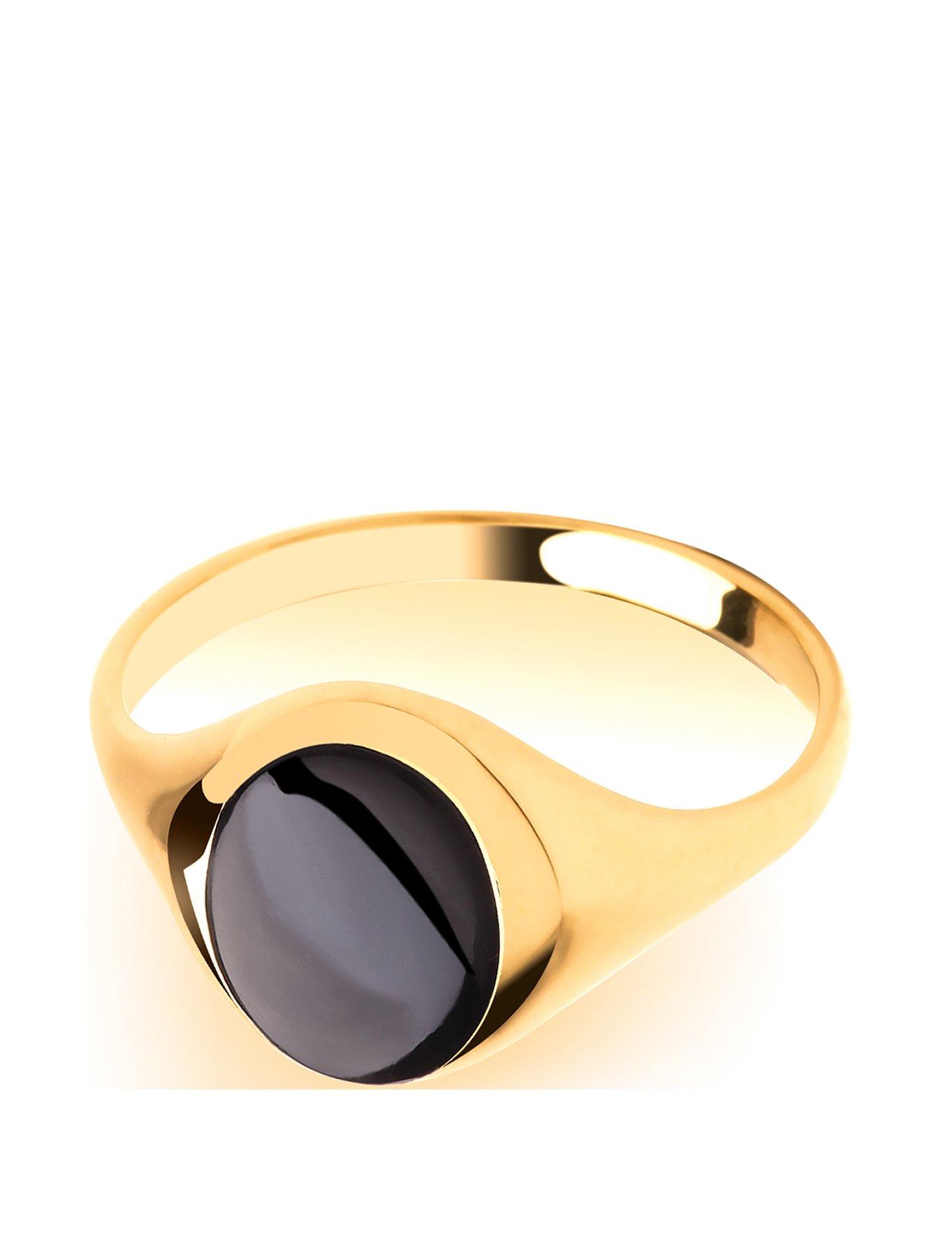 Love Gold 9ct Gold Round Onyx Signet Ring Very Co Uk