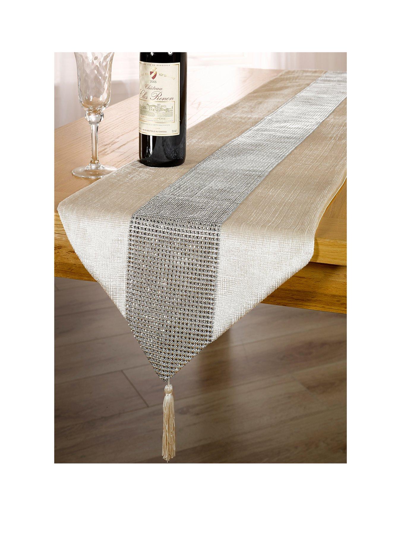 Image 1 of 2 of WATERSIDE 7-Piece Velvet Diamante Christmas&nbsp;Runner Set -&nbsp;Champagne Gold
