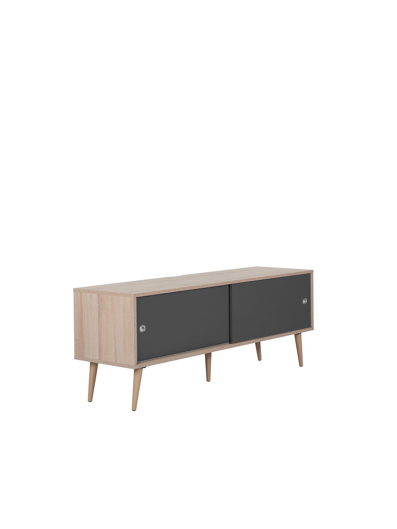 Off The Wall Retro 140 Cm Tv Cabinet Oak Grey Fits Up To 65