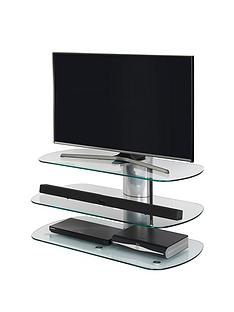 Off The Wall Skyline 100 cm TV Stand - Silver/Clear Glass - fits up to 46 inch TV