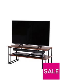 Off The Wall Cube 110 cm Open TV Stand/Coffee Table - Metal/Walnut-Effect - fits up to 50 inch TV