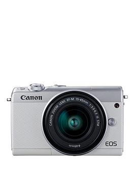 Canon Eos M100 Csc Camera Kit Inc 15-45Mm Lens &Amp; Irista 50Gb Storage – White